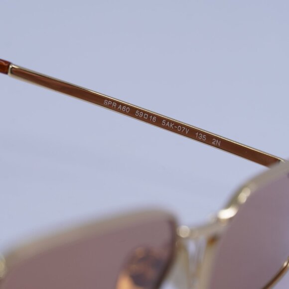 Prada PRA60S 5AK07V Sunglasses Gold Rectangle Frame - Picture 6 of 10